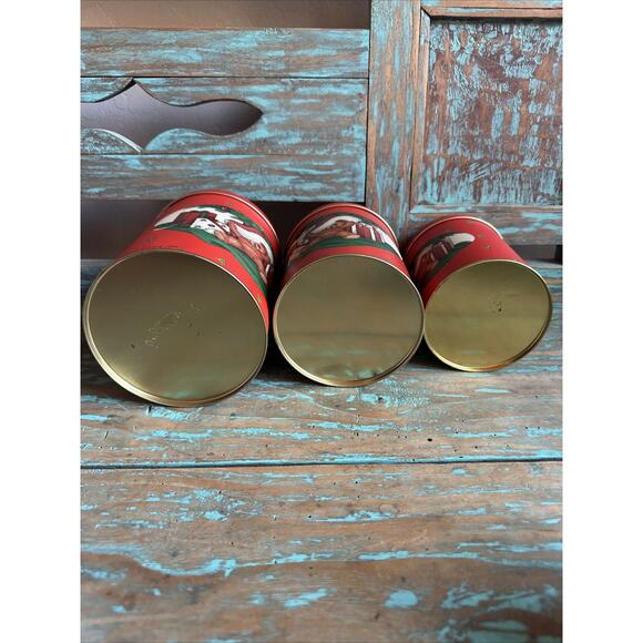 HOUSE OF LLOYD 1988 Nesting Tin 3pc Canister Set Teddy Bear Christmas Presents - Picture 15 of 15